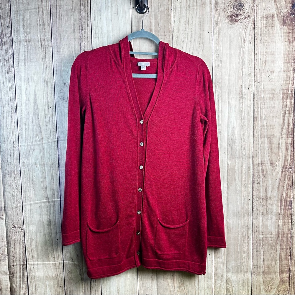 J. Jill‎ Deep Red Button-Up Cardigan